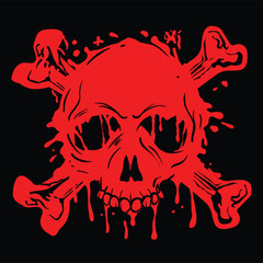 Illustration of Grunge Skull Vector 