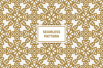 golden pattern. Luxury ornamental seamless ornament in traditional arabian, moroccan, turkish style. Gold abstract floral mosaic background texture. Modern minimal label. Premium design