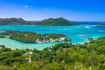 A view from the top of natural reserve Fond Ferdinand on Praslin island, Seychelles