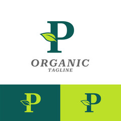 P logo  flat design vector templates