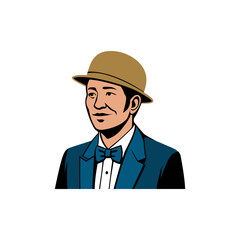 professional business man character vector illustration template design