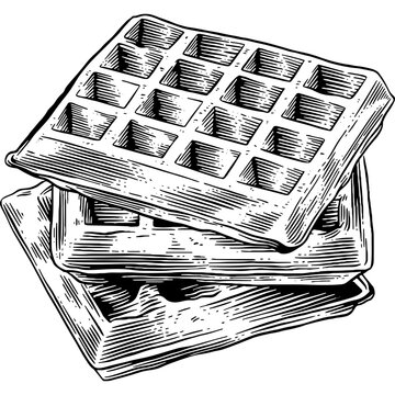 Hand drawn Waffles Sketch Illustration