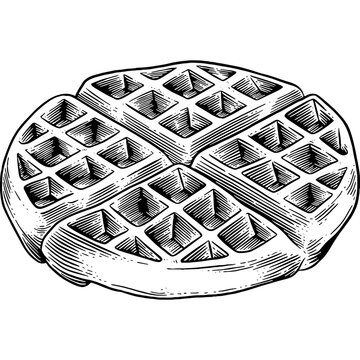Hand drawn Waffle Sketch Illustration