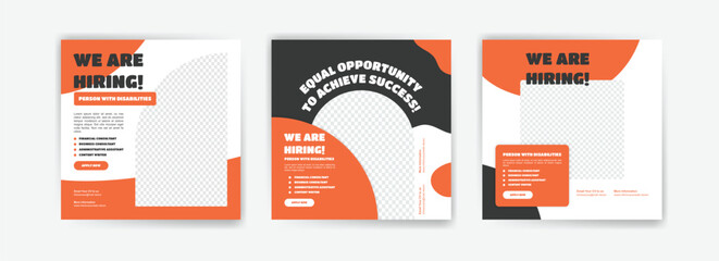 Social media post template banner for job vacancy for people with disabilities