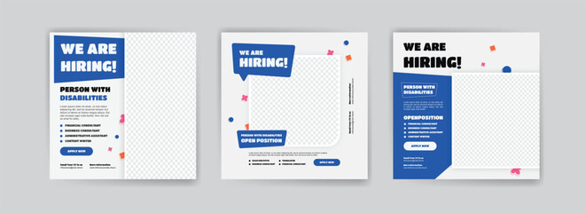 Social media post template banner for job vacancy for people with disabilities