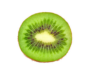 Fototapeta na wymiar Slice of fresh kiwi fruit isolated on transparent png