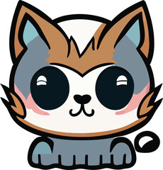 a cute mascot cat logo vector art flat design