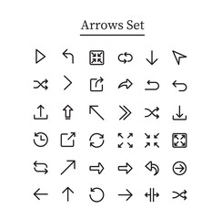 Arrows set. Arrow for the website and app. Line with Editable stroke
