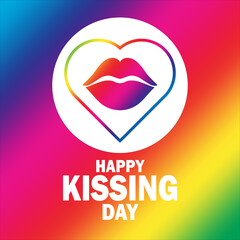 Happy Kissing Day. Holiday concept. Template for background, banner, card, poster with text inscription. illustration.