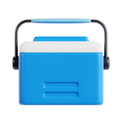 ice box 3d render icon illustration, transparent background, summer season