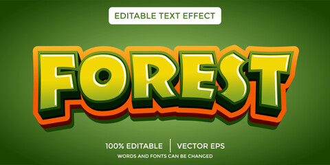 Forest 3d editable text effect template