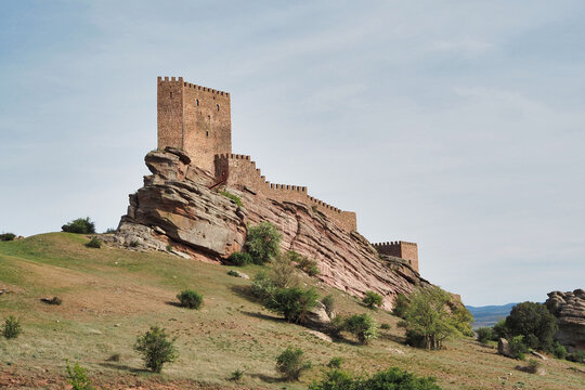 view of the impressive rock castle of zafra