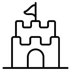 Sandcastle line icon