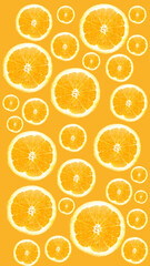 Orange slices patten design seamless pattern white beground for banner, sticker, print, background