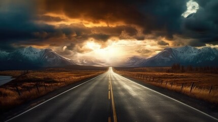 Naklejka premium time clouds over the highway