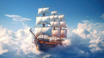 Fotobehang Schip ship in the sea