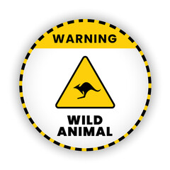Obraz premium Warning wild animal of road sign of crossing. Circle shape of warning signg vector illustration