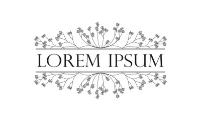  Luxury minimal style logo frame line art flower and botanical.