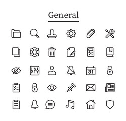 General icons, General Vector icons set, General line icons