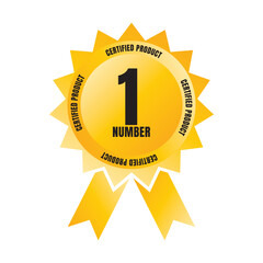 Approved stamp badge design, Certified seal ribbon, Number one ribbon badge