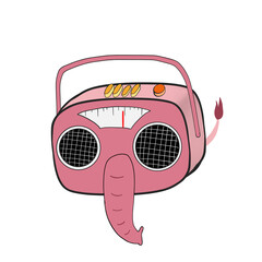 Radio animal elephant illustration icon 