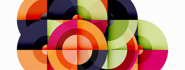 Obraz premium Circles with shadows trendy minimal geometric composition abstract background