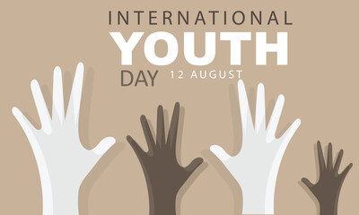 International Youth Day. background, banner, card, poster, template. Vector illustration.