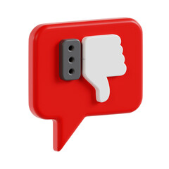 bad review 3d render icon illustration, transparent background, feedback
