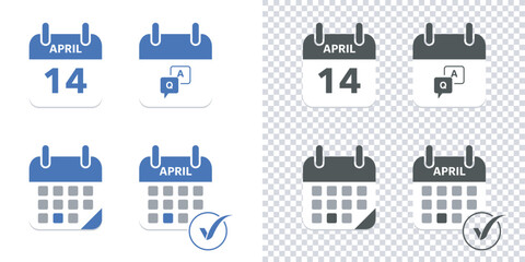 Fototapeta na wymiar Calendar icons set.Calendar with raised pages.Set of calendar sign and symbol. Gray calendar isolated on a white and transparent background. Vector illustration