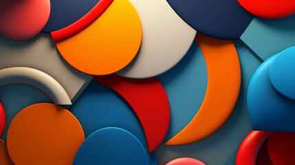 Minimalistic abstract background with geometric shapes and vibrant colors. Generative IA