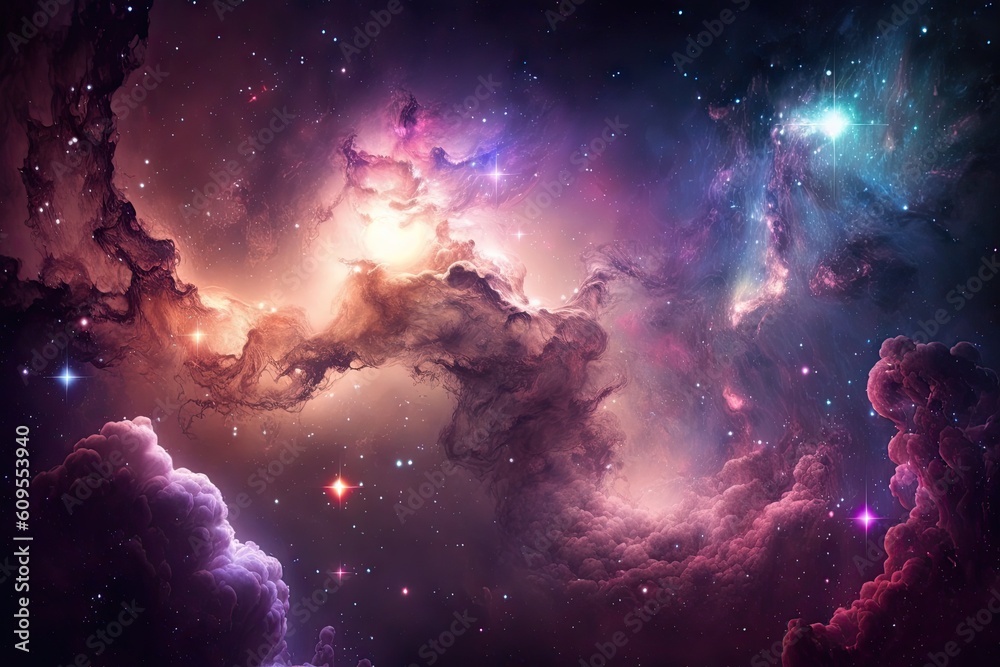 Canvas Prints space background deep space full stars shiny beautiful. generative ai aig15.