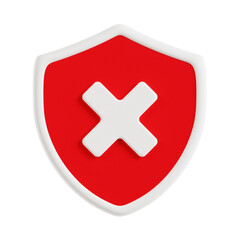 insecure 3d render icon illustration, transparent background, security