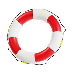 lifebuoy 3d render icon illustration, transparent background, security