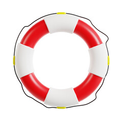 lifebuoy 3d render icon illustration, transparent background, security