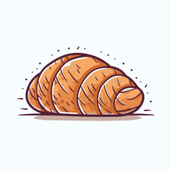 croissant lineart icon illutration. french snack icon illustration. dessert collection icon