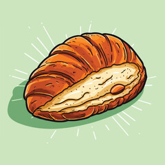 croissant lineart icon illutration. french snack icon illustration. dessert collection icon