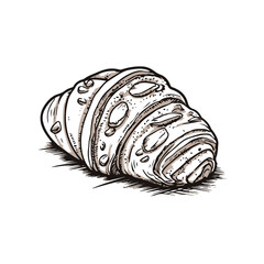 croissant lineart icon illutration. french snack icon illustration. dessert collection icon