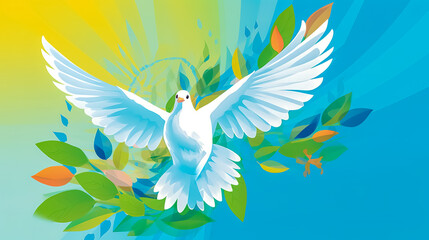 Obraz premium peace on the planet, the dove as a symbol of peace and friendship on earth, made with Generative AI