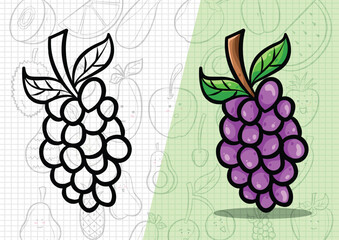 cartoon style grape illustration
