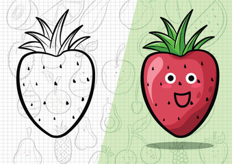 cartoon style strawberry illustration