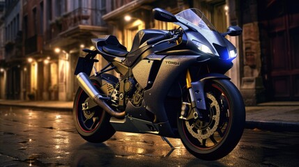 expensive sports motorcycles on the street