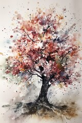 cherry blossom in watercolor