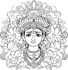Hindu lord krishna black and white images