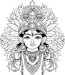 Hindu lord krishna black and white images