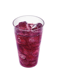 グラスに入ったぶどうソーダのイラスト リアル