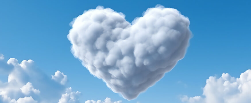heart shaped cloud, AI generated
