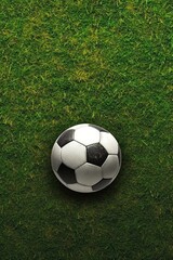 Fototapeta na wymiar football on the grass. football in the ground top view. Illustration. AI Generative