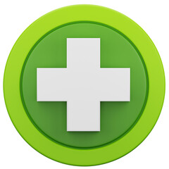 Obraz premium plus green button 3d icon