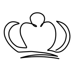 One Line Drawing Crown Vector 