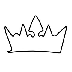 One Line Drawing Crown Vector 